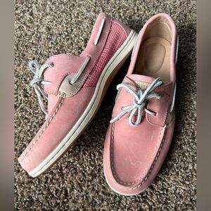 Sperry Koifish Mesh Pink Boat Deck Slide On Lace Up Shoes